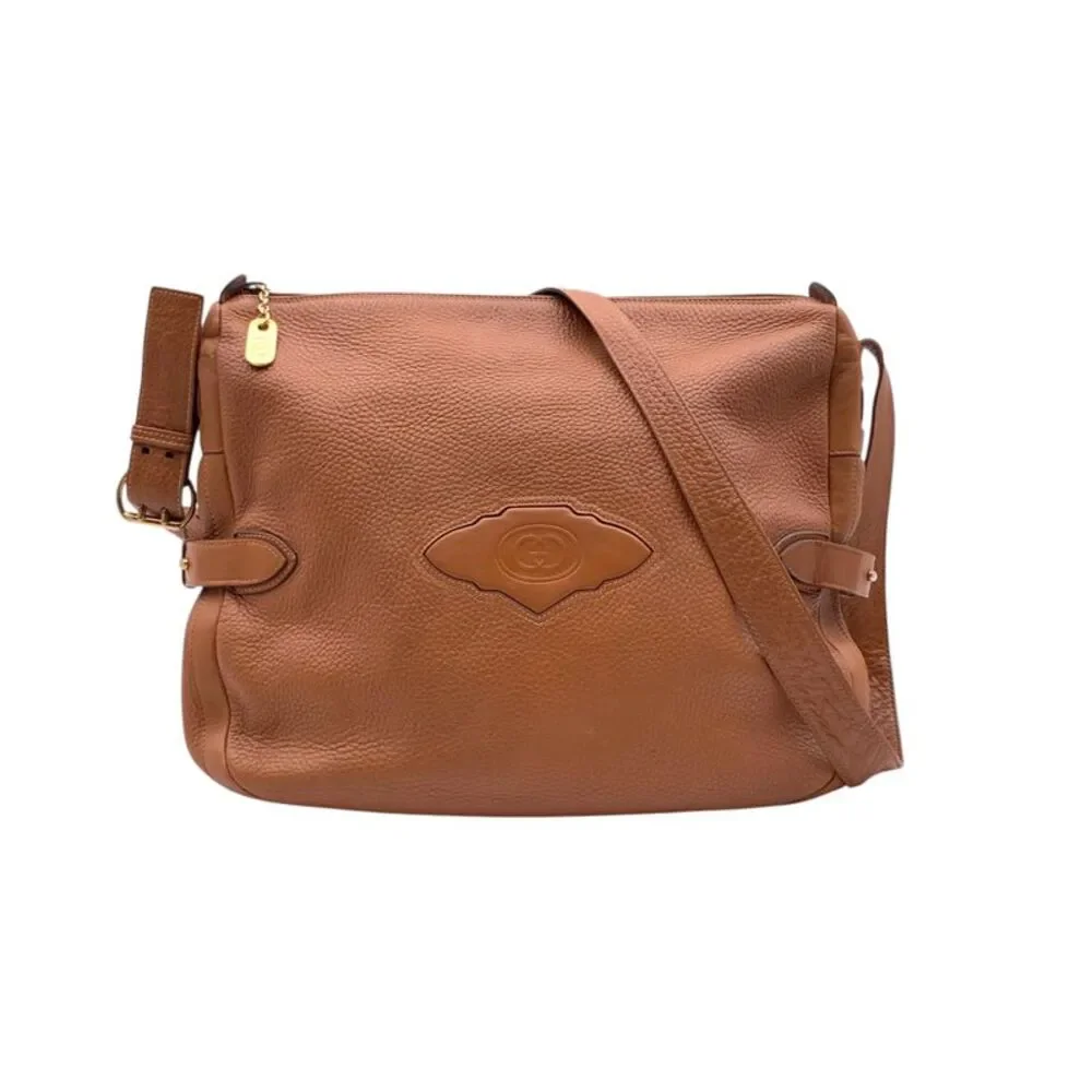 Gucci Vintage Leather Shoulder Bag GG Interlocking